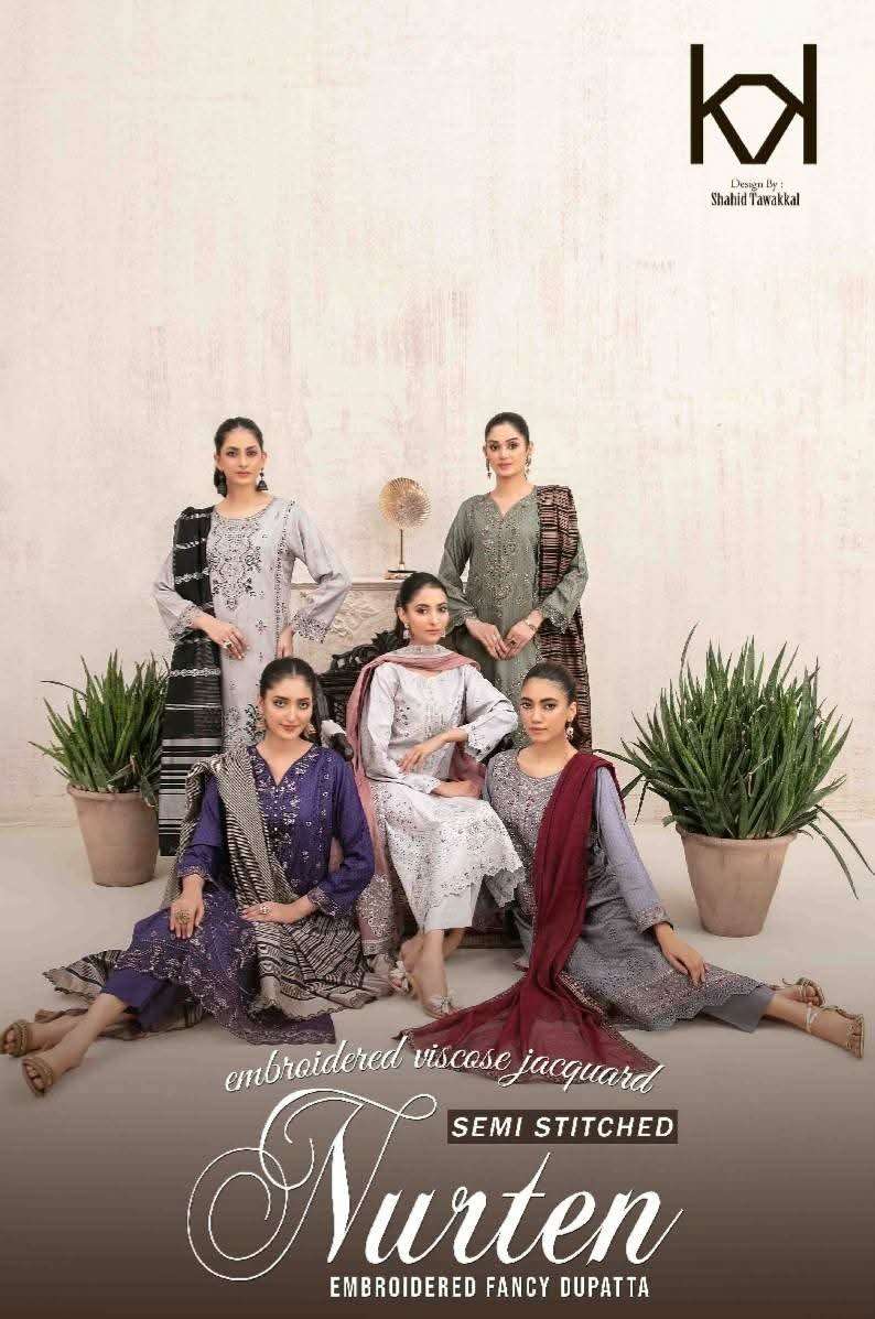 NURTAN SEMI-STITCHED VISCOSE BY TAWAKKAL